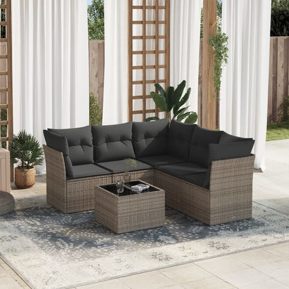 5 Piece Garden Sofa Set With Cushions Poly Rattan