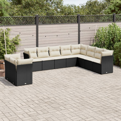 11 Piece Garden Sofa Set With Cushions Poly Rattan