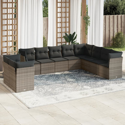 11 Piece Garden Sofa Set With Cushions Poly Rattan