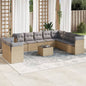 11 Piece Garden Sofa Set With Cushions Poly Rattan
