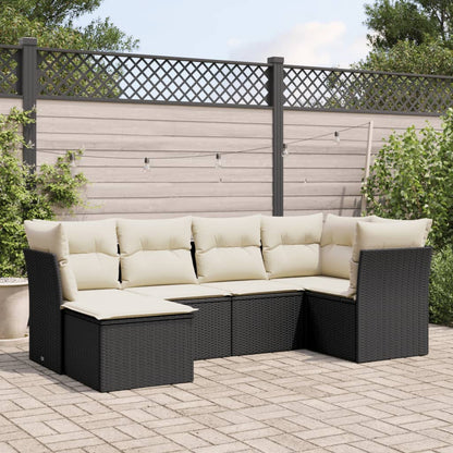 6 Piece Garden Sofa Set With Cushions Poly Rattan