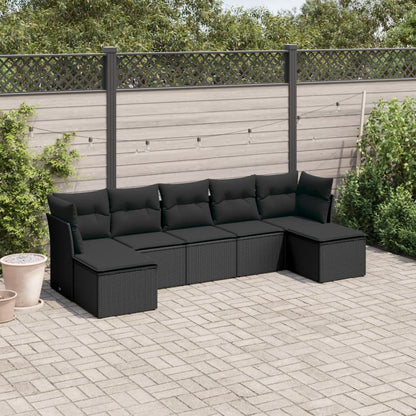 7 Piece Garden Sofa Set With Cushions Poly Rattan