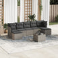 7 Piece Garden Sofa Set With Cushions Poly Rattan