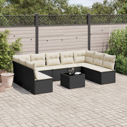 9 Piece Garden Sofa Set With Cushions Poly Rattan
