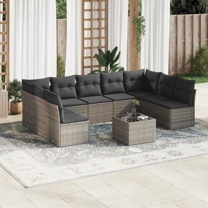 9 Piece Garden Sofa Set With Cushions Poly Rattan