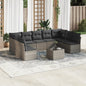 9 Piece Garden Sofa Set With Cushions Poly Rattan