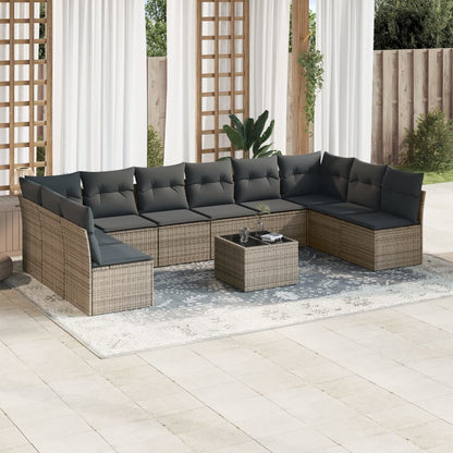 10 Piece Garden Sofa Set With Cushions Poly Rattan