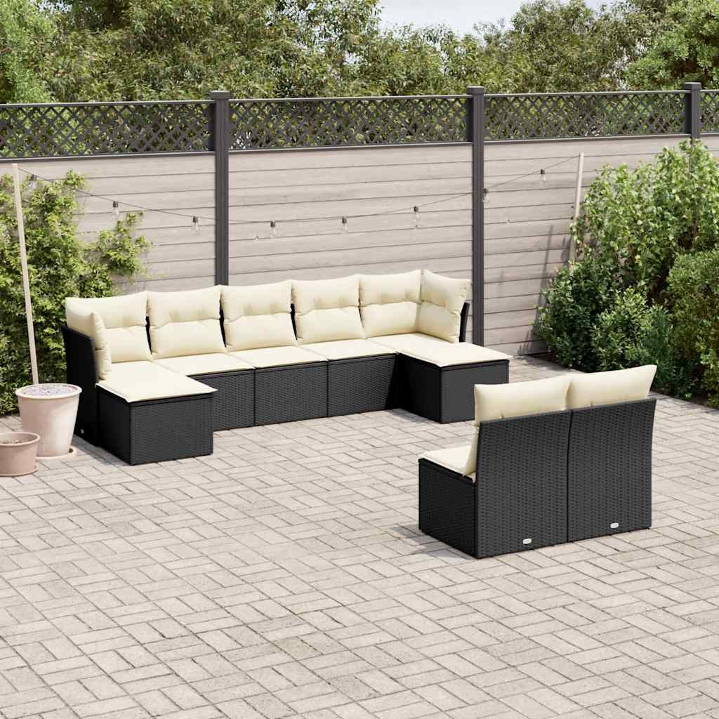 10 Piece Garden Sofa Set With Cushions Poly Rattan