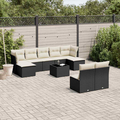 10 Piece Garden Sofa Set With Cushions Poly Rattan