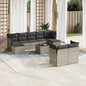 9 Piece Garden Sofa Set With Cushions Poly Rattan