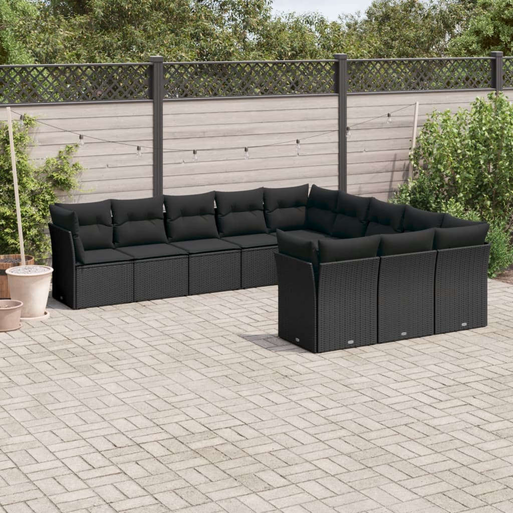 12 Piece Garden Sofa Set With Cushions Poly Rattan