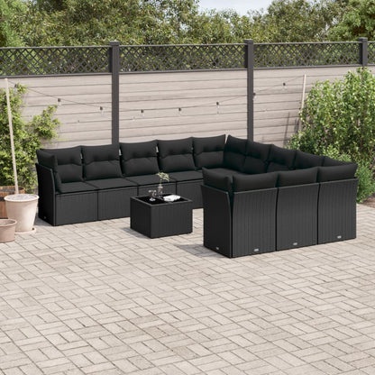 12 Piece Garden Sofa Set With Cushions Poly Rattan