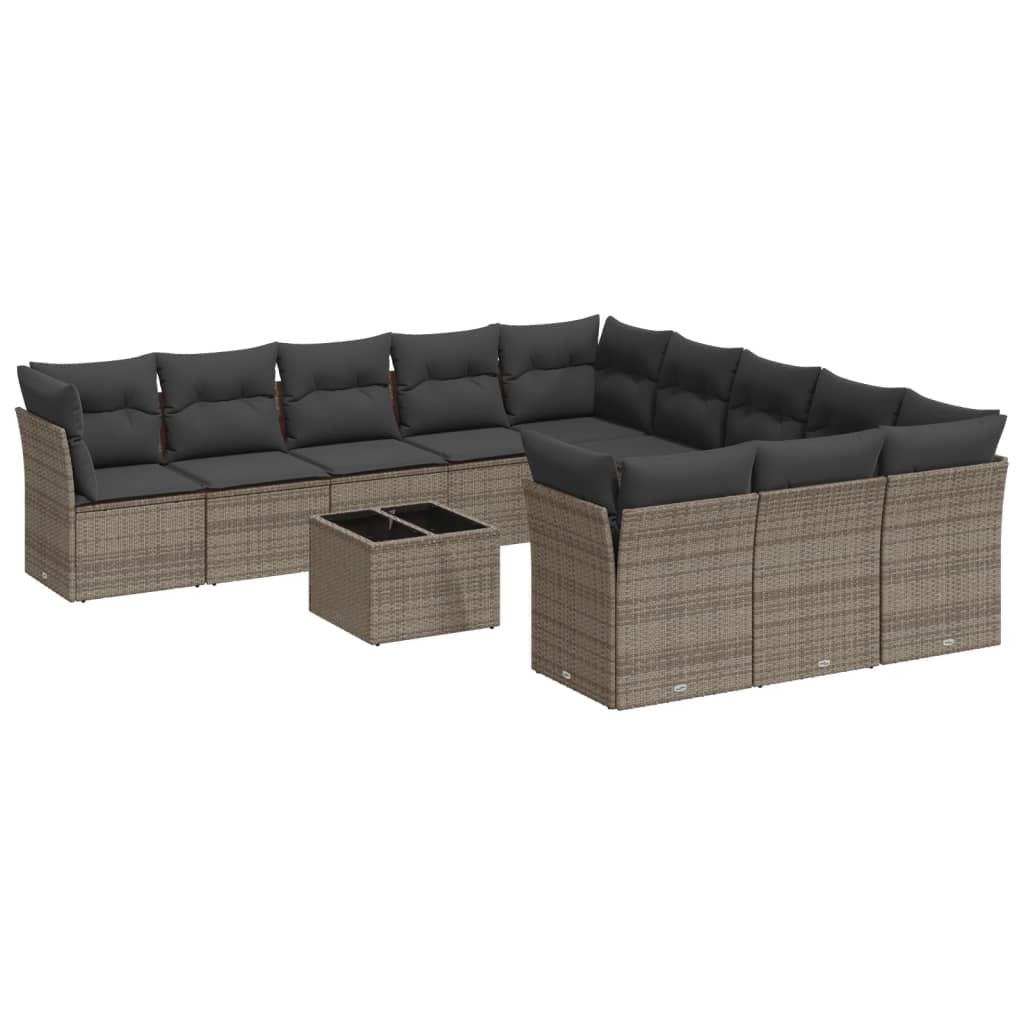 12 Piece Garden Sofa Set With Cushions Poly Rattan