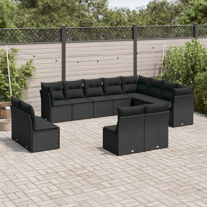 12 Piece Garden Sofa Set With Cushions Poly Rattan