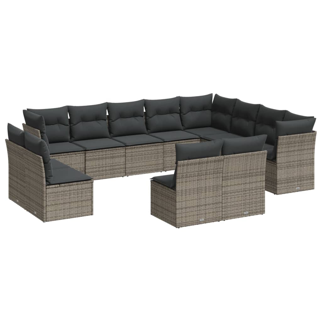 12 Piece Garden Sofa Set With Cushions Poly Rattan