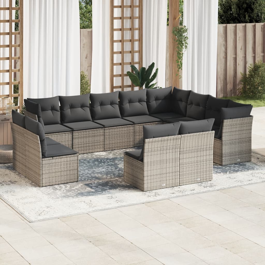 12 Piece Garden Sofa Set With Cushions Poly Rattan