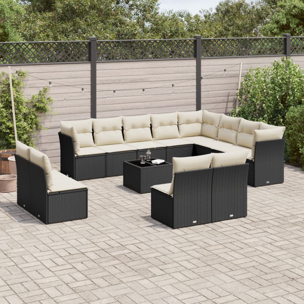12 Piece Garden Sofa Set With Cushions Poly Rattan