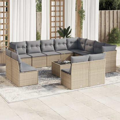 12 Piece Garden Sofa Set With Cushions Poly Rattan