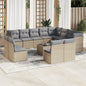 12 Piece Garden Sofa Set With Cushions Poly Rattan