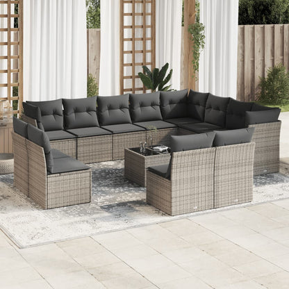 12 Piece Garden Sofa Set With Cushions Poly Rattan