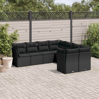 8 Piece Garden Sofa Set With Cushions Poly Rattan