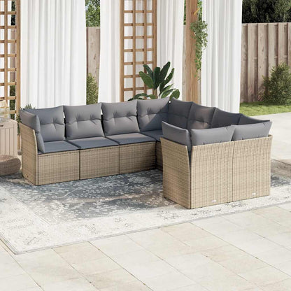8 Piece Garden Sofa Set With Cushions Poly Rattan