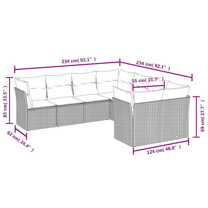 8 Piece Garden Sofa Set With Cushions Poly Rattan