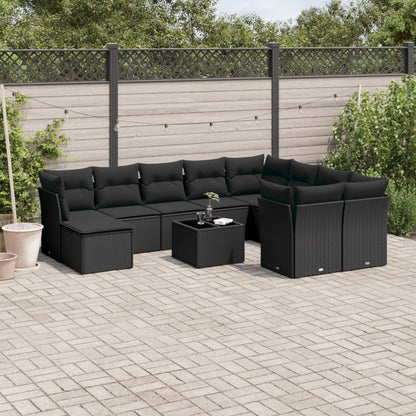 11 Piece Garden Sofa Set With Cushions Poly Rattan