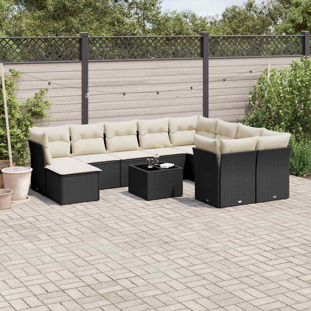 11 Piece Garden Sofa Set With Cushions Poly Rattan