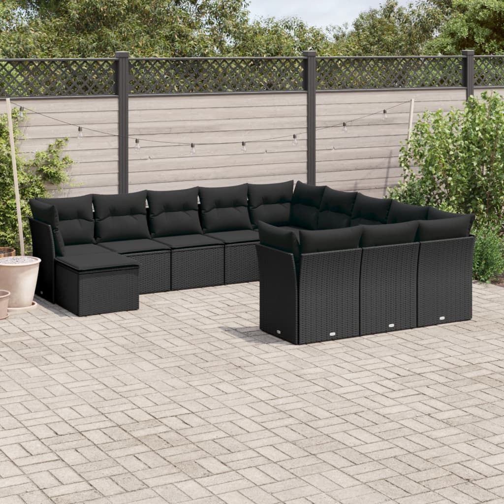 13 Piece Garden Sofa Set With Cushions Poly Rattan