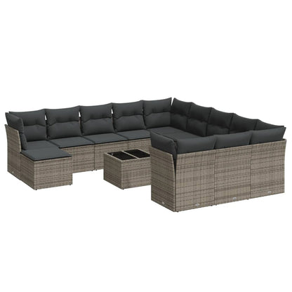 13 Piece Garden Sofa Set With Cushions Poly Rattan