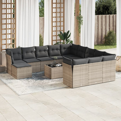 13 Piece Garden Sofa Set With Cushions Poly Rattan