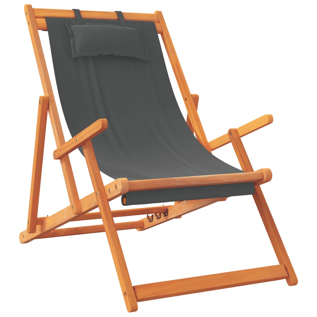 Folding Beach Chairs 2 Pcs Fabric