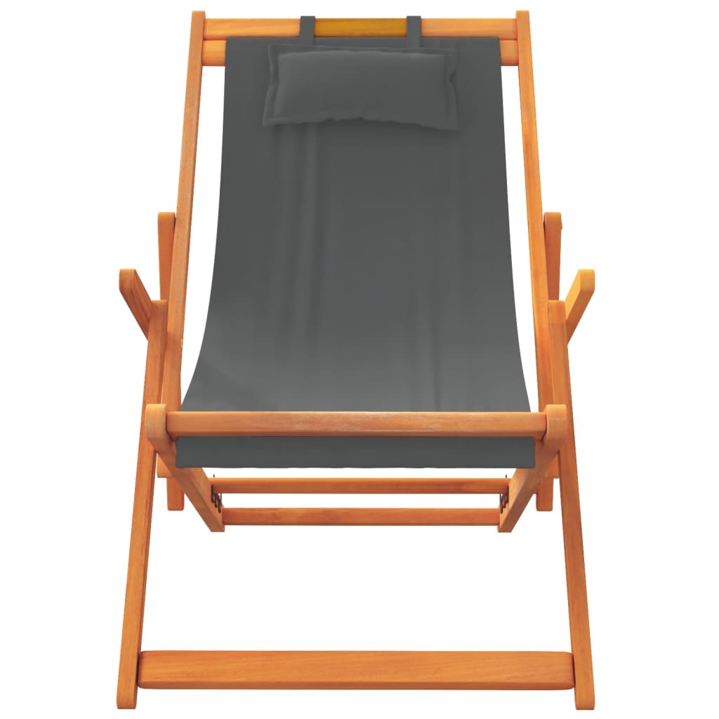 Folding Beach Chairs 2 Pcs Fabric