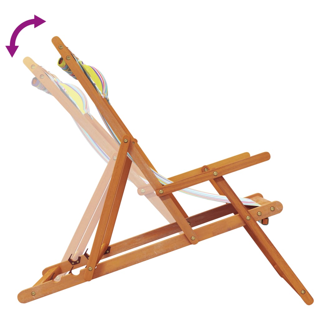 Folding Beach Chairs 2 Pcs Fabric