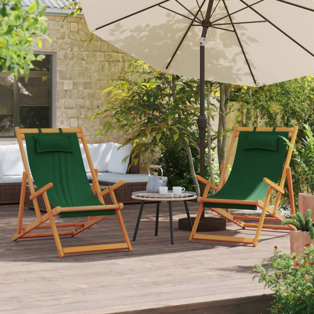 Folding Beach Chair Fabric And Wooden Frame