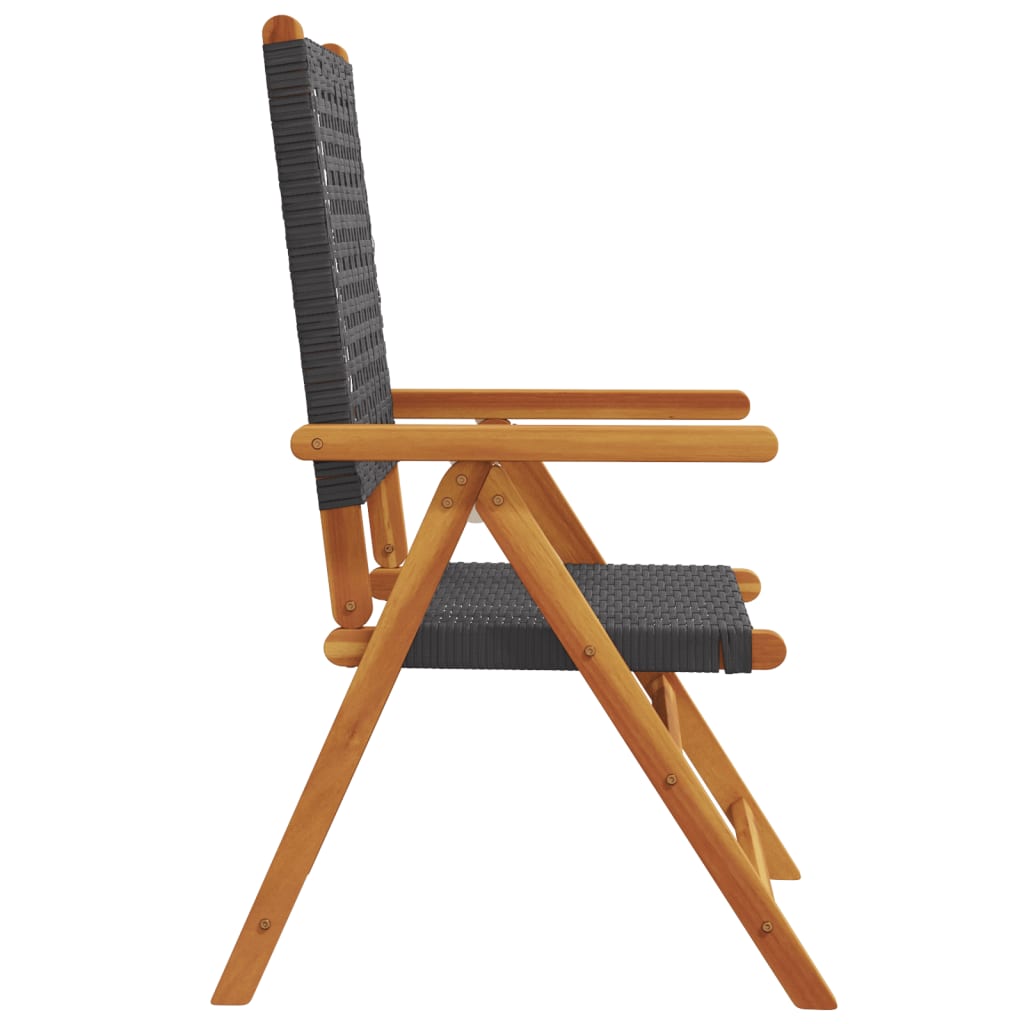 Reclining Garden Chairs 4 Pcs Poly Rattan And Solid Wood