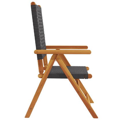 Reclining Garden Chairs 4 Pcs Poly Rattan And Solid Wood
