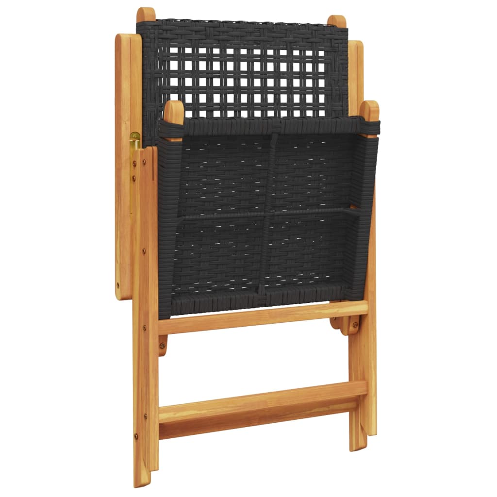 Reclining Garden Chairs 4 Pcs Poly Rattan And Solid Wood