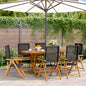 Reclining Garden Chairs 4 Pcs Poly Rattan And Solid Wood