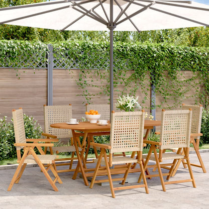 Reclining Garden Chairs 4 Pcs Poly Rattan And Solid Wood
