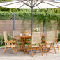 Reclining Garden Chairs 4 Pcs Poly Rattan And Solid Wood