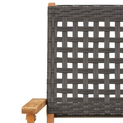 Folding Garden Chairs 6 Pcs Poly Rattan And Solid Wood