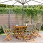 Folding Garden Chairs 6 Pcs Poly Rattan And Solid Wood