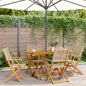 Folding Garden Chairs 6 Pcs Poly Rattan And Solid Wood
