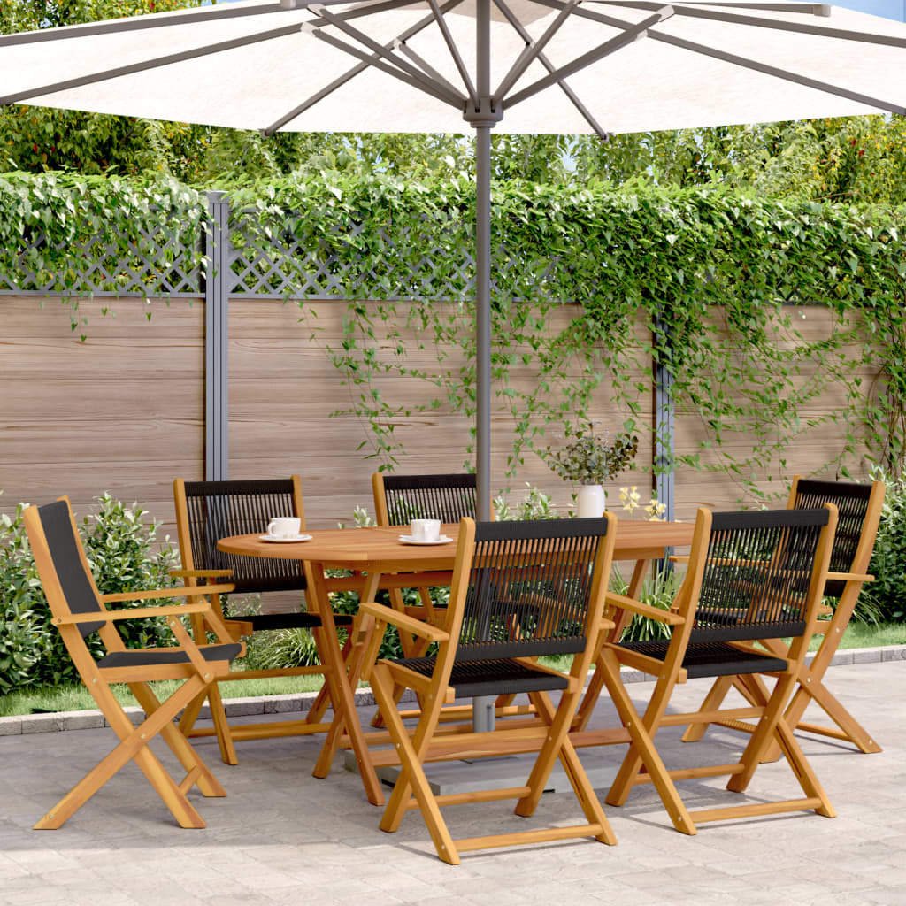 Folding Garden Chairs 6 Pcs Solid Wood Acacia
