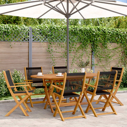 Folding Garden Chairs 6 Pcs Solid Wood Acacia