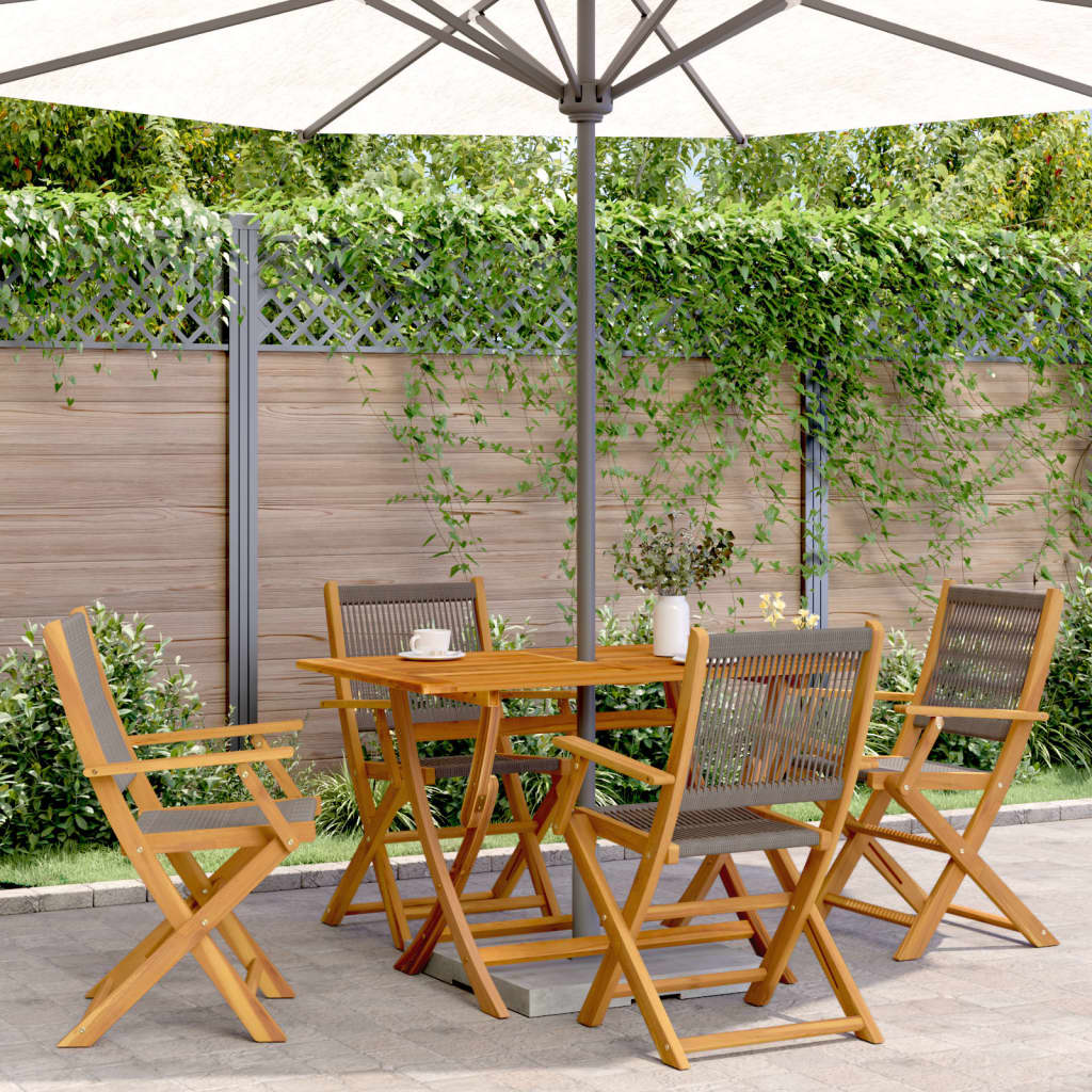 Folding Garden Chairs 6 Pcs Solid Wood Acacia