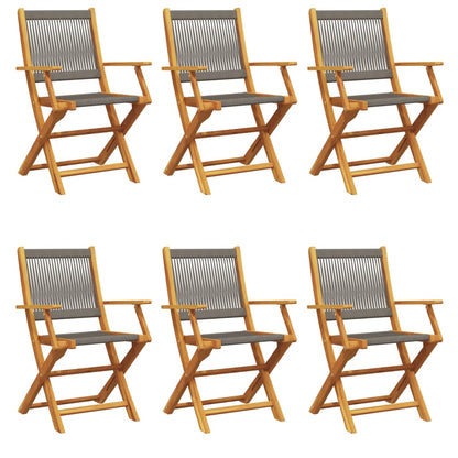 Folding Garden Chairs 6 Pcs Solid Wood Acacia