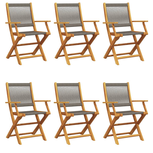 Folding Garden Chairs 6 Pcs Solid Wood Acacia